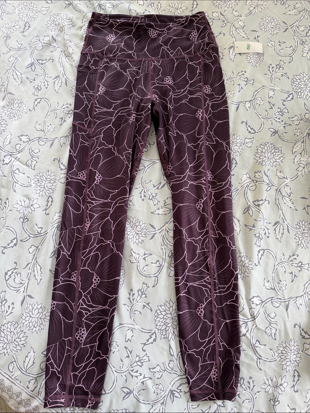 dip Plum Floral Print Leggings